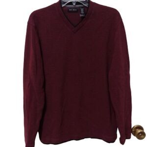 Men's Axcess Burgundy Ribbed Light Sweater-L